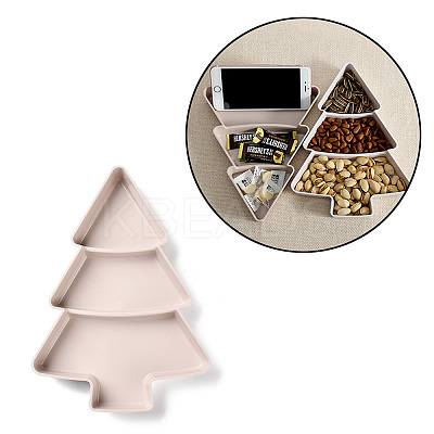 Christmas Tree Shaped Plastic Snack Dried Tray Box LS-DJEW-Q003-01C-1