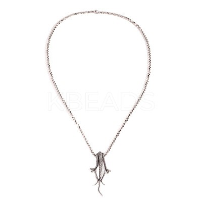Vintage 304 Stainless Steel Three Snakes Pendant Necklaces for Men WG54BFC-01-1