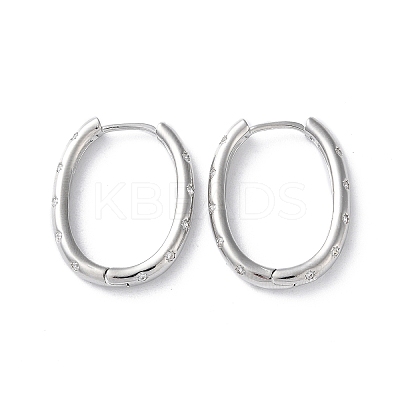 Brass Micro Pave Cubic Zirconia Hoop Earrings EJEW-P259-11P-1