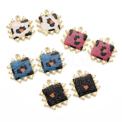 Rack Plating Printed Alloy Pendants ENAM-Q445-006-NR-1