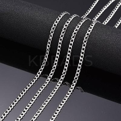 Tarnish Resistant 304 Stainless Steel Twisted Chains for Men's Necklace Making CHS-K001-86-1