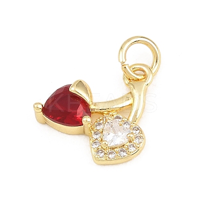 Brass Micro Pave Colorful Cubic Zirconia Pendants KK-E798-06A-G-1