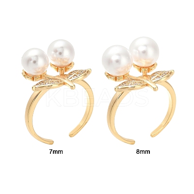 Brass Micro Pave Clear Cubic Zirconia Peg Bails Cuff Finger Ring Settings KK-T062-113G-NF-1