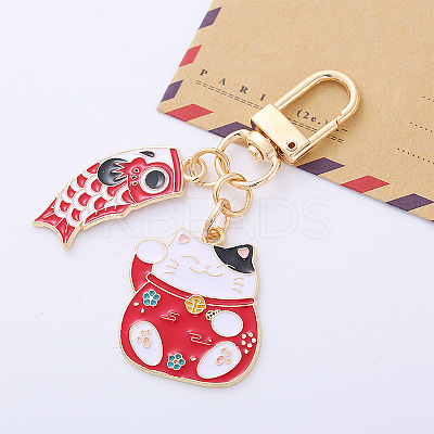 Alloy Enamel Pendant Keychain KEYC-PW0002-101B-1