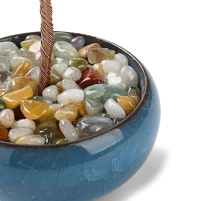 Natural Aquamarine Chips Tree Decorations DJEW-M012-02B-1