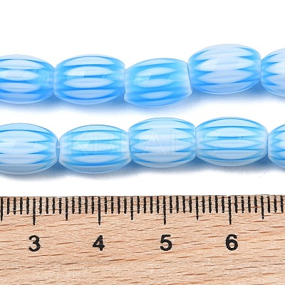 Handmade Millefiori Glass Oval Bead Strands LK-Z001-01B-02-1