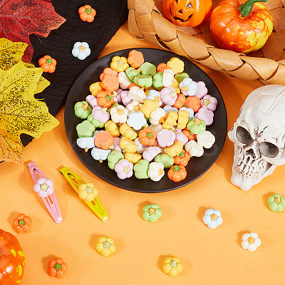 120Pcs 6 Colors Opaque Resin Decoden Cabochons CRES-SC0002-95-1