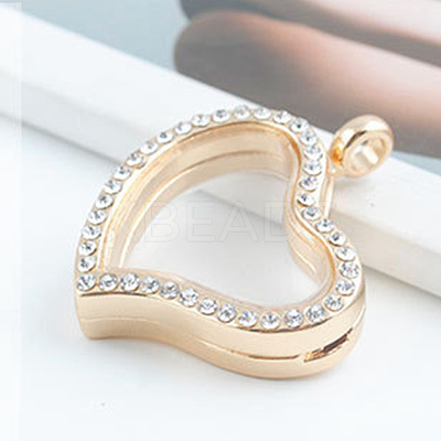 Alloy Photo Frame Pendants ALRI-WH0002-23LG-RS-1