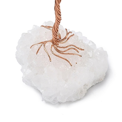 Natural Strawberry Quartz Chips Tree of Life Decorations DJEW-P022-01B-07-1