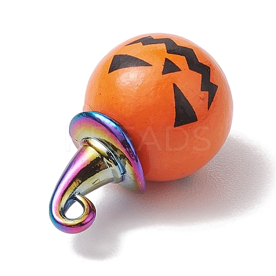 Halloween theme Wood with Alloy Pendant PALLOY-JF02657-01-1