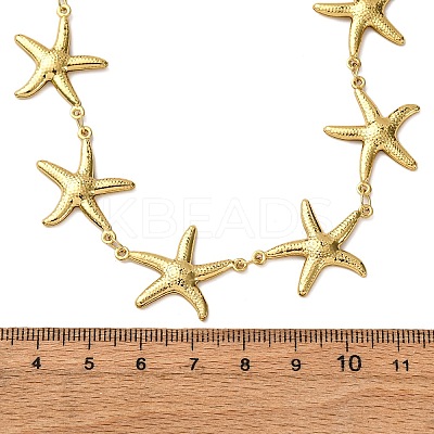 Beach 304 Stainless Steel Sea Animals Link Chain Necklaces for Women NJEW-G178-04G-03-1