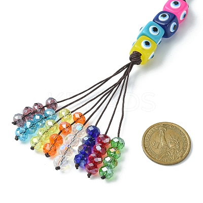 Glass Beaded Pendant Decorations HJEW-JM01124-1