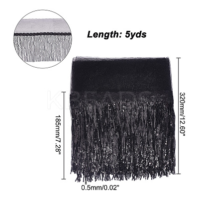 5 Yards Sparkle Polyester Tassel Lace Trim OCOR-GA0001-55B-1