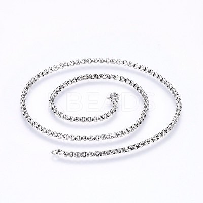 Non-Tarnish 304 Stainless Steel Box Chain Necklaces LS-NJEW-F227-09P-03-1