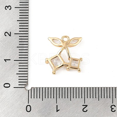 Brass Micro Pave Clear Cubic Zirconia Pendants KK-R219-32A-G-1