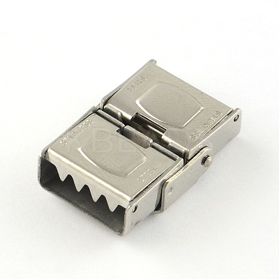 Tarnish Resistant Smooth Surface 201 Stainless Steel Watch Band Clasps STAS-R063-80-1