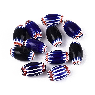 Handmade Millefiori Glass Barrel Beads LS-LA-N002-09F-1