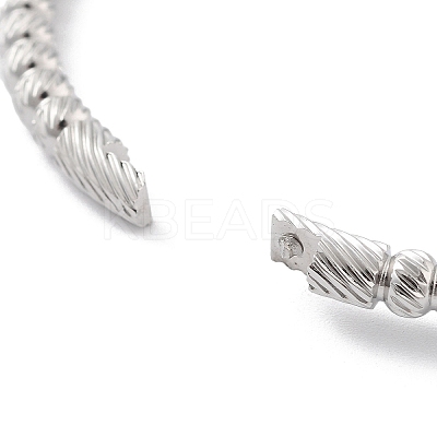 Non-Tarnish 304 Stainless Steel Grooved Hinged Bangles BJEW-P313-01P-1