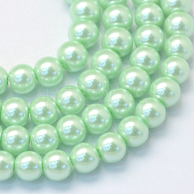 Baking Paint Pearlized Glass Pearl Round Bead Strands HY-Q003-10mm-04-1