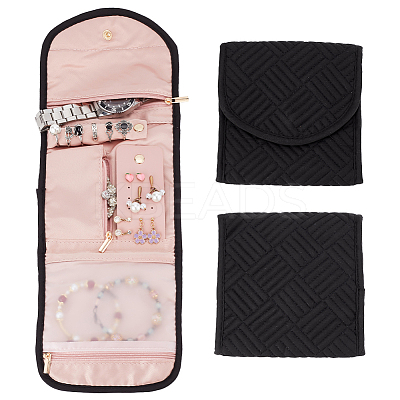 Foldable Brocade & Polyester Fabric Jewelry Storage Bags ABAG-WH0048-01-1