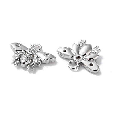 Brass Micro Pave Cubic Zirconia Charms KK-F867-11P-1