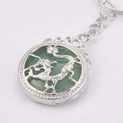 Natural Green Aventurine Keychain KEYC-P041-C016-1