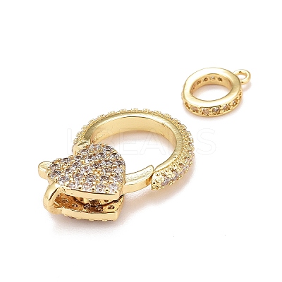 Brass Micro Pave Cubic Zirconia Lobster Claw Clasps KK-A161-02G-1