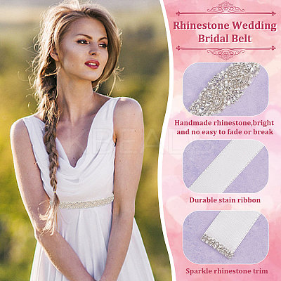 3Pcs 3 Style Crystal Rhinestone Wedding Bridal Belt AJEW-CP0001-67-1