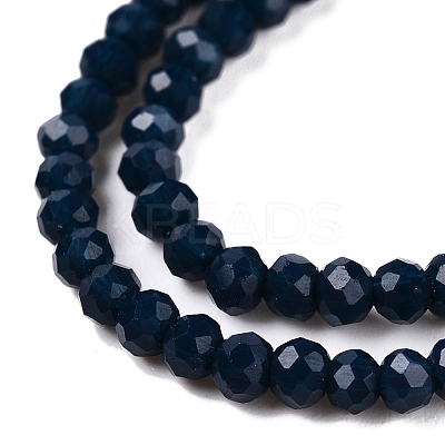 Opaque Solid Color Glass Beads Strands EGLA-T021-02B-1