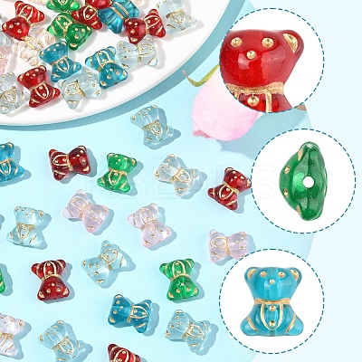 110Pcs 6 Colors Transparent Acrylic Beads MACR-FS0002-06-1