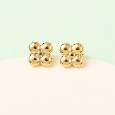 304 Stainless Steel Flower Stud Earrings EJEW-K268-83G-1