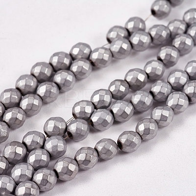 Electroplate Non-magnetic Synthetic Hematite Beads Strands G-J169C-4mm-07-1