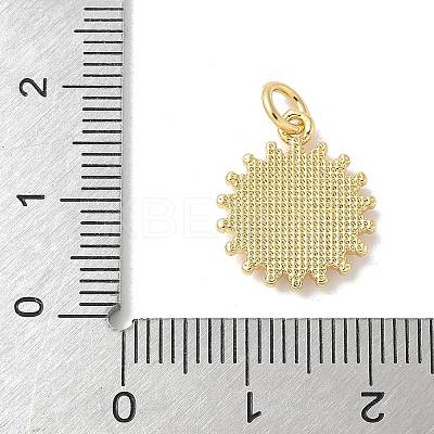 Brass Pave Natural White Shell Pendants KK-S522-06A-G-1