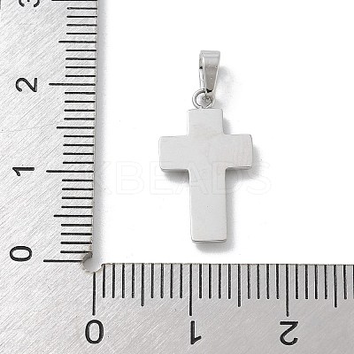 304 Stainless Steel Micro Pave Cubic Zirconia Pendants STAS-Z107-08P-15-1