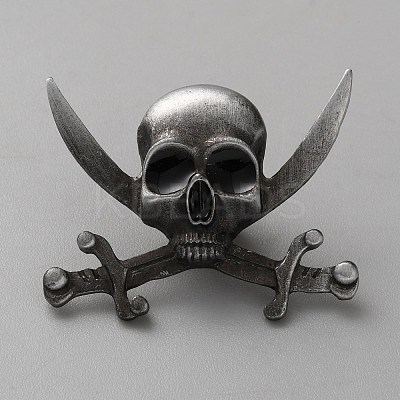 Skull Alloy Brooches LS-AJEW-WH0270-462C-1