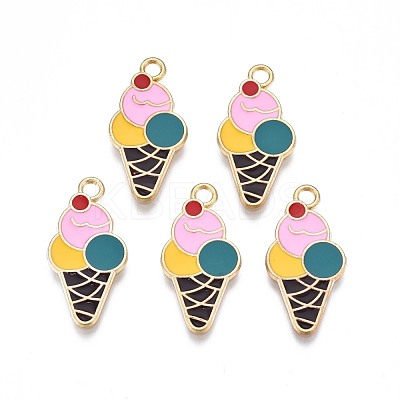 Rack Plating Alloy Enamel Pendants ENAM-N055-067-1