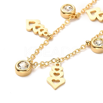 PVD Vacuum Plating 304 Stainless Steel Stud Earring and Pendant Necklace Set SJEW-C002-01A-G-1