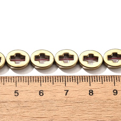 Electroplated Synthetic Non-magnetic Hematite Beads Strands G-L613-Z01-02F-1
