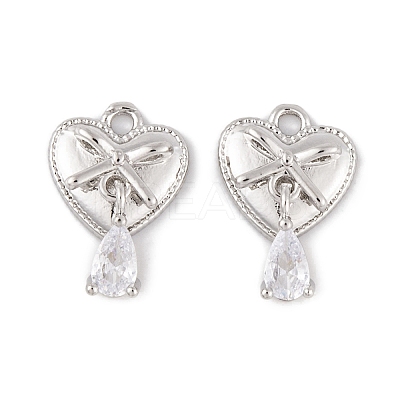 Brass Micro Pave Clear Cubic Zirconia Charms KK-L212-16P-1
