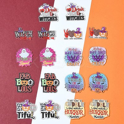 18Pcs 9 Styles Printed Acrylic Pendants OACR-FS0001-74-1