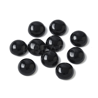 Natural Black Onyx(Dyed and Heated) Cabochons G-Z075-06D-1