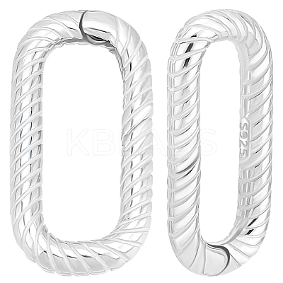 2Pcs 925 Sterling Silver Spring Gate Rings STER-BBC0007-40-1