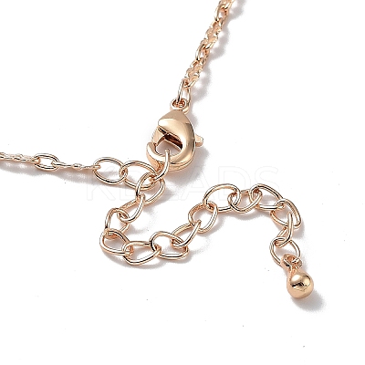 Flat Round Glass Pendant Necklaces with Brass Chains NJEW-A015-20KCG-1