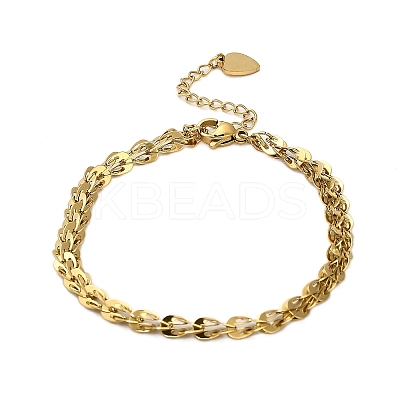 304 Stainless Steel Link Bracelets for Women LS-BJEW-Q040-03G-1