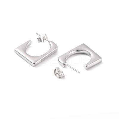 Non-Tarnish 304 Stainless Steel Rectangle Stud Earrings EJEW-P198-03P-1