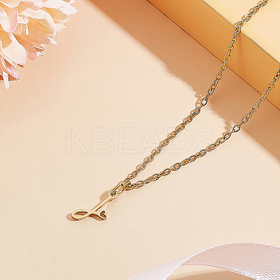 1pc 304 Stainless Steel Letter Pendant Necklaces NJEW-LP0001-39J-G-1