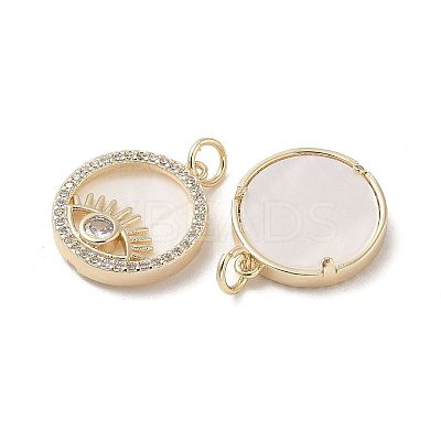 Brass Pendants Pave Shell KK-L208-74G-1