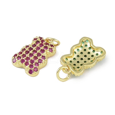 Brass Micro Pave Cubic Zirconia Pendants KK-P266-07G-1