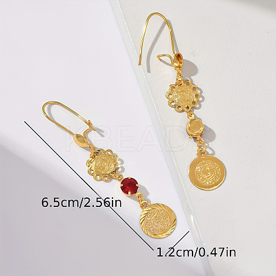 Tassel Coin Brass Hoop Earrings XE5575-1