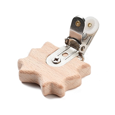Beech Wood Pacifier Clip AJEW-M015-01D-1